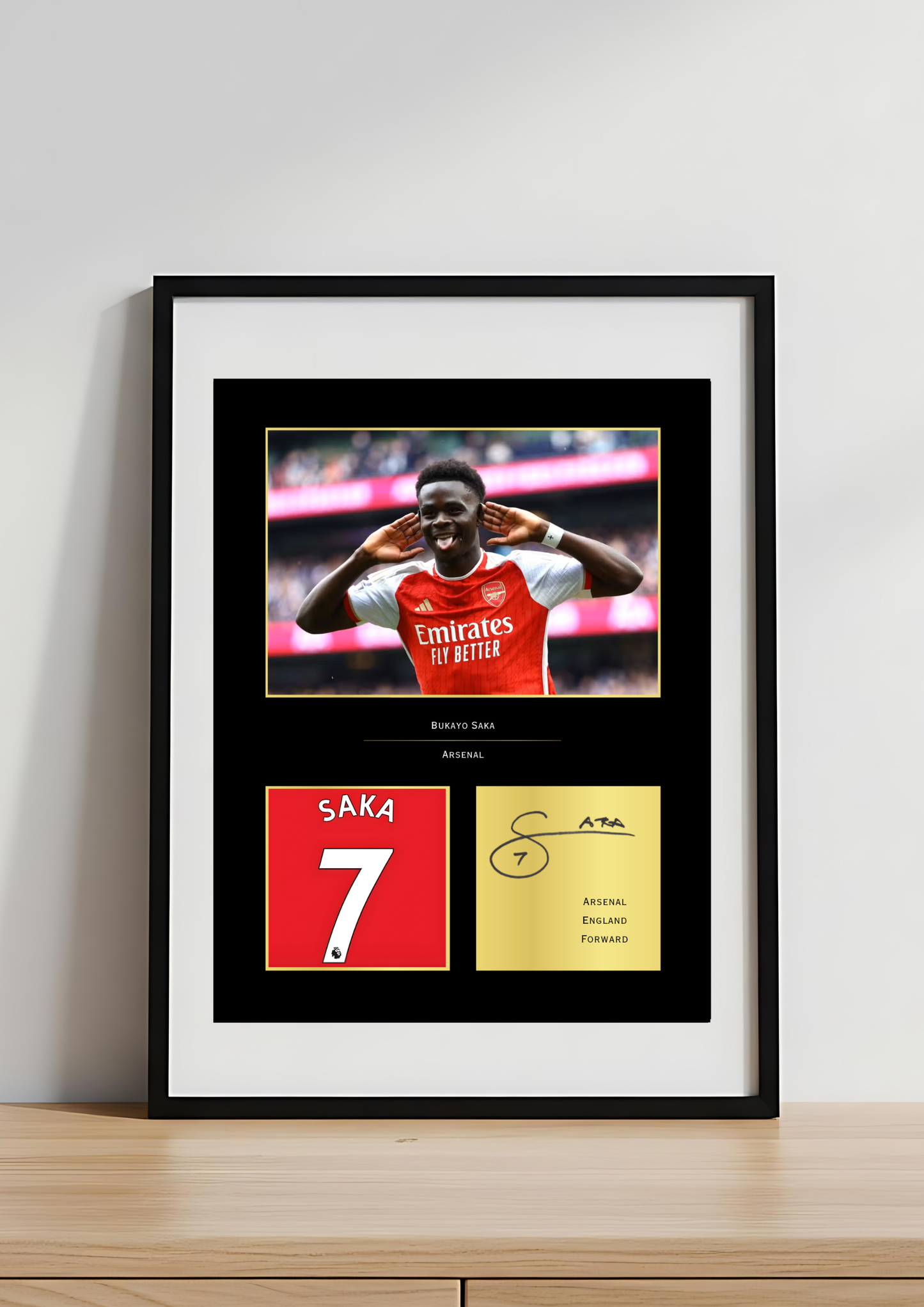 Bukayo Saka Arsenal FC Art Print | Saka Poster | Gunners Football Wall Art for Fans