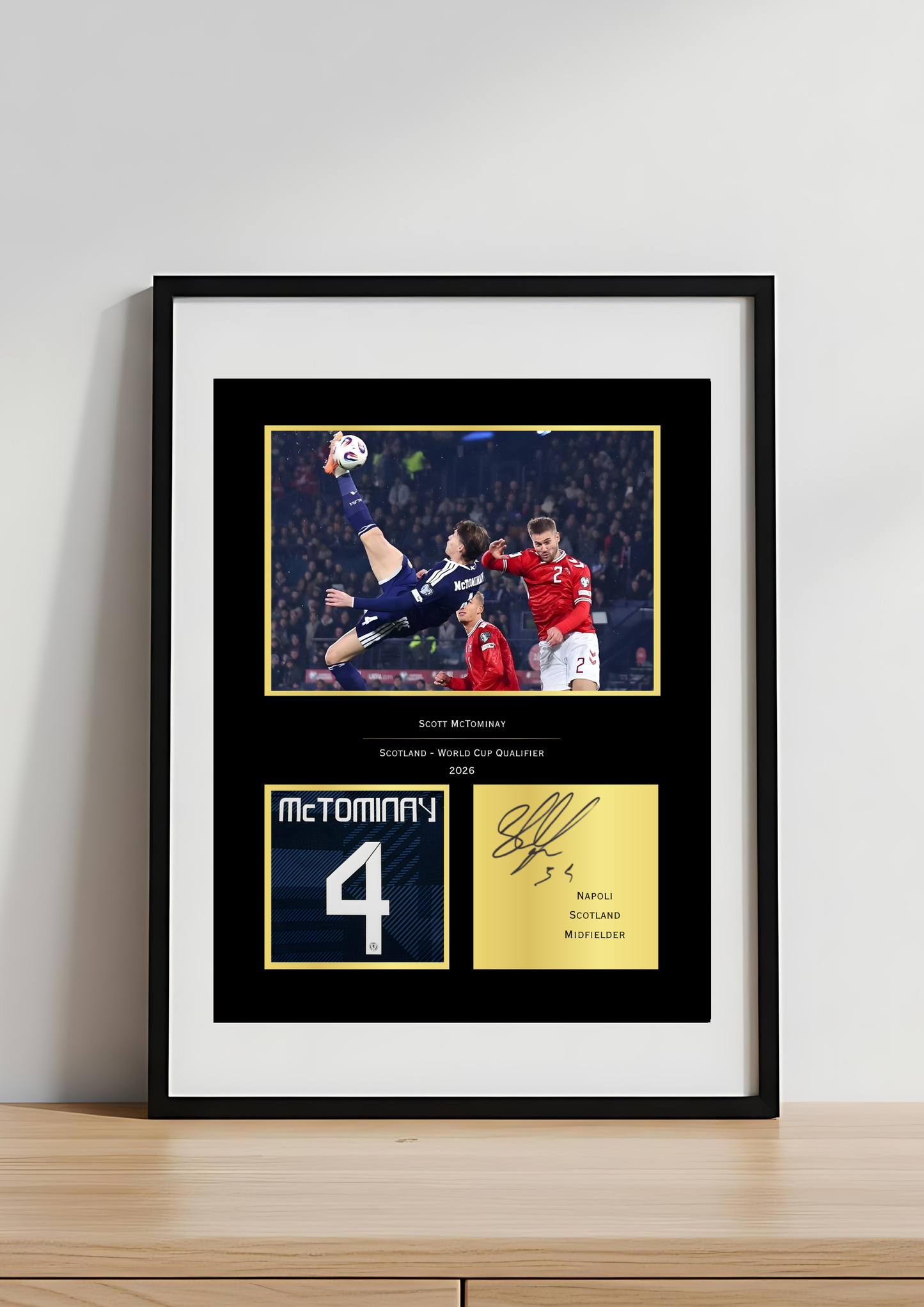Scott McTominay Scotland Football Art Print | Iconic Overhead Kick Goal Poster | Scottish Football Wall Art