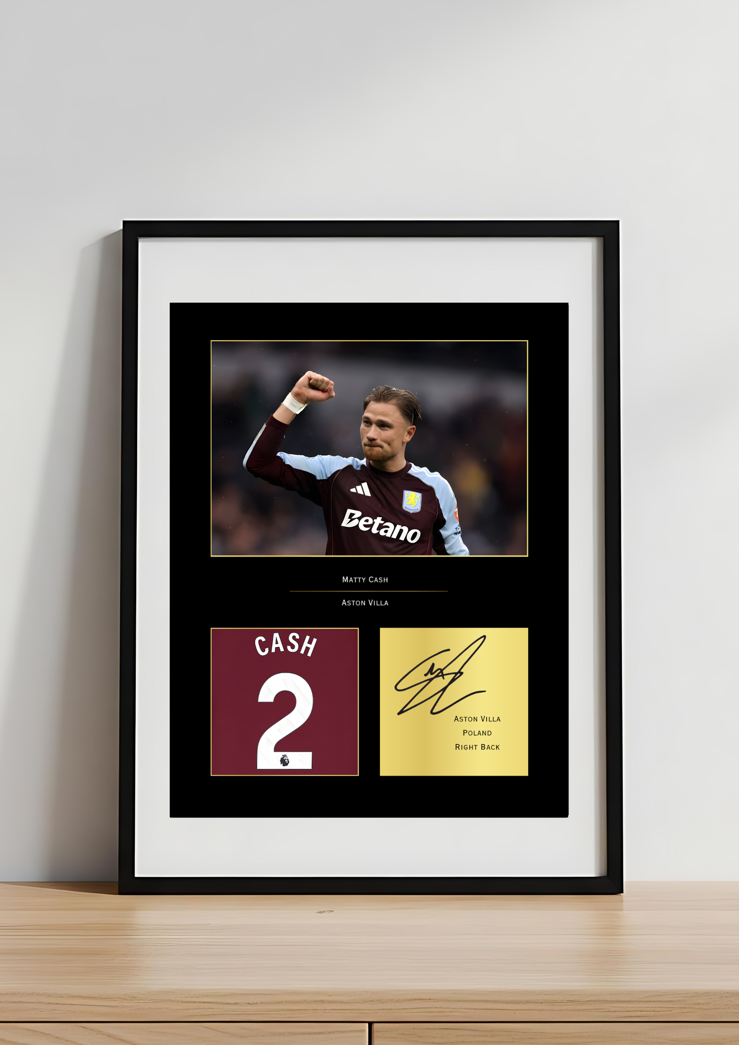 Matty Cash Aston Villa FC Art Print | Cash Poster | Villa Park Football Wall Art for Fans