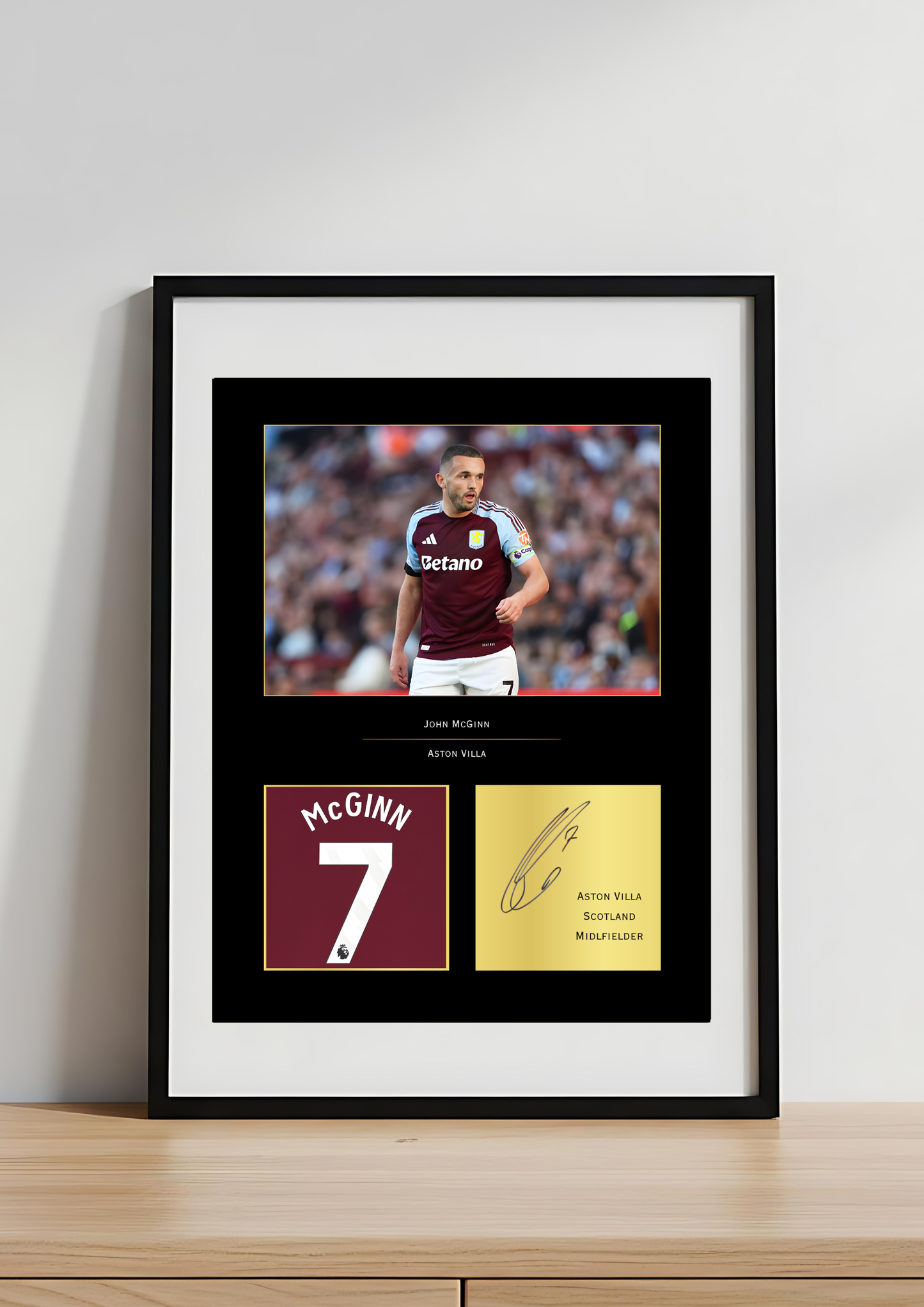 John McGinn Aston Villa FC Art Print | McGinn Poster | Villa Park Football Wall Art for Fans