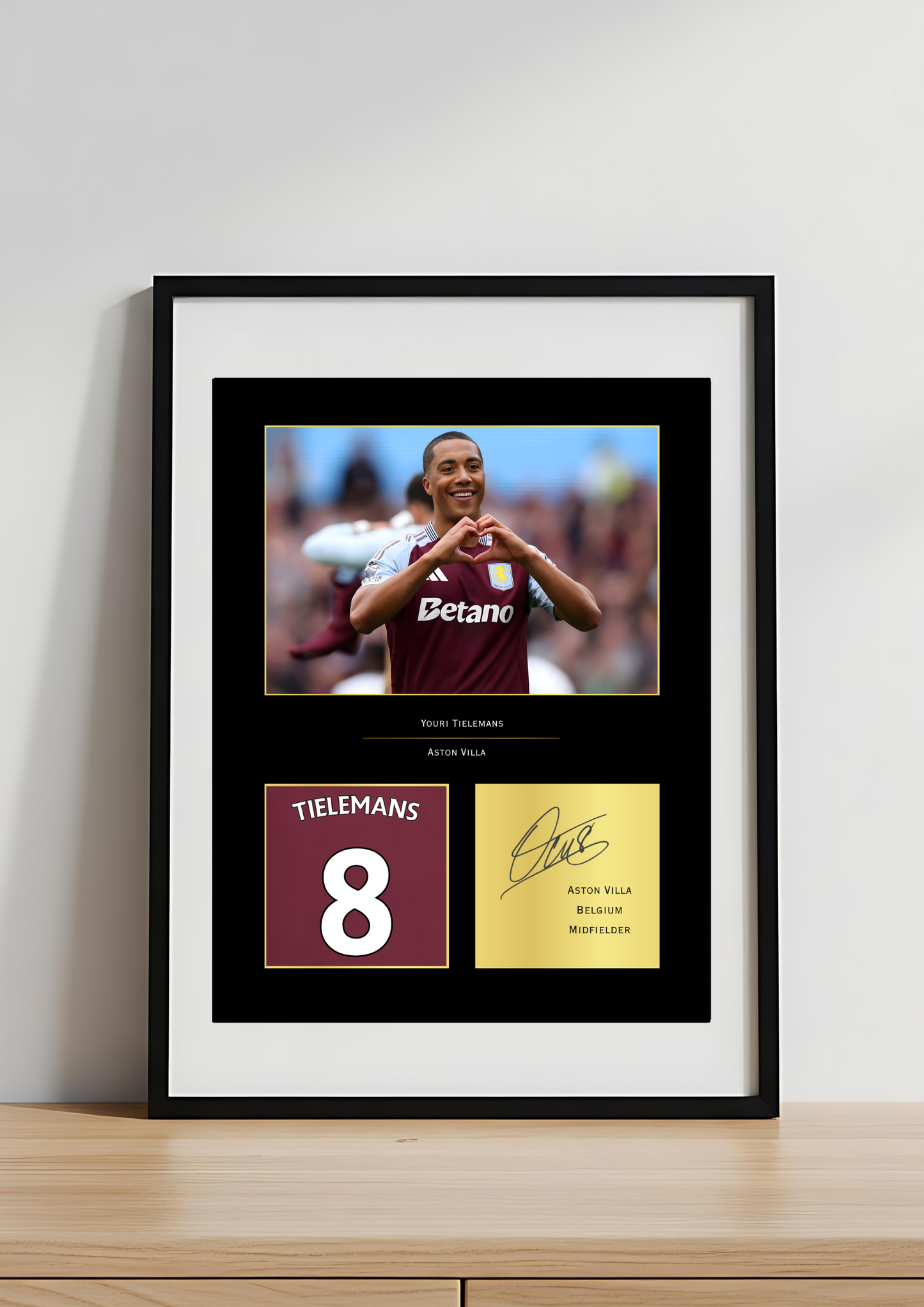 Youri Tielemans Aston Villa FC Art Print | Tielemans Poster | Villa Park Football Wall Art for Fans