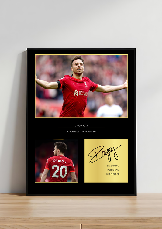 Diogo Jota Liverpool Art Print | Jota LFC Poster | Anfield Football Wall Art | Liverpool FC Gift for Fans