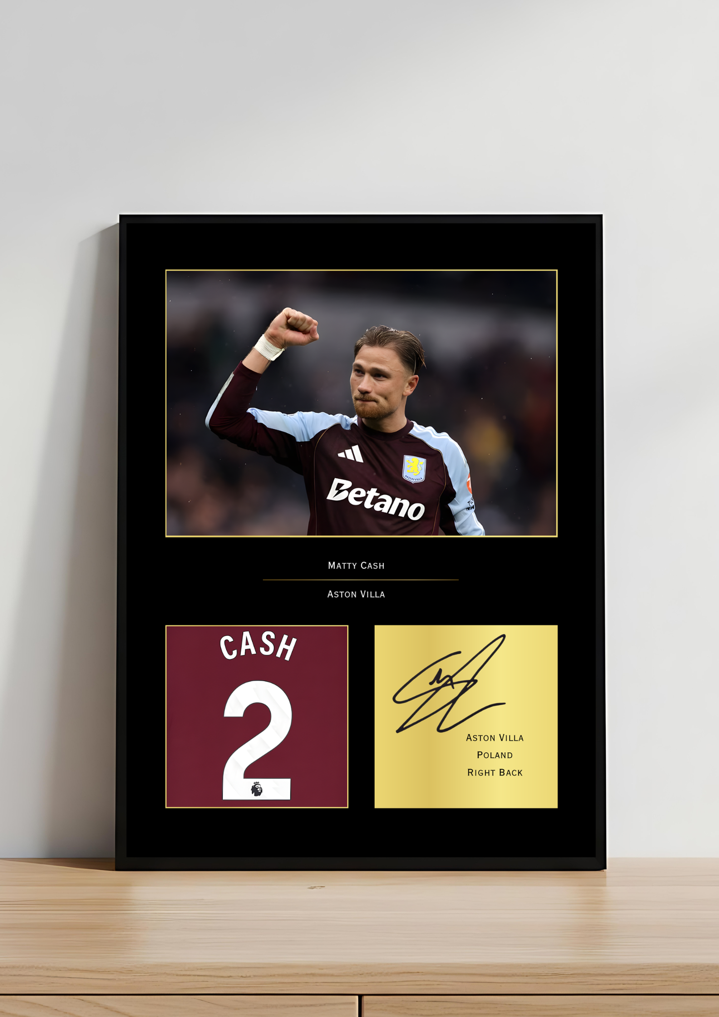 Matty Cash Aston Villa FC Art Print | Cash Poster | Villa Park Football Wall Art for Fans