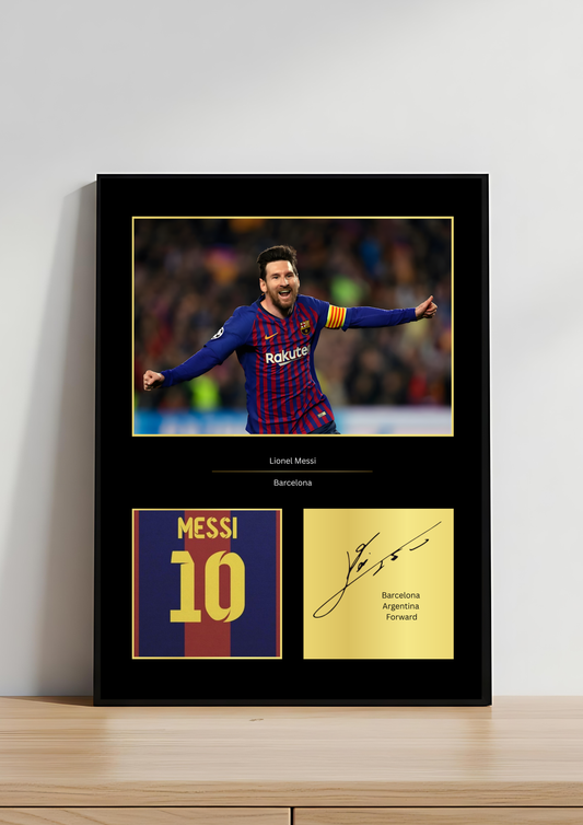 Lionel Messi Barcelona Art Print | Messi Barça Poster | FC Barcelona Football Wall Art | Iconic Messi Gift