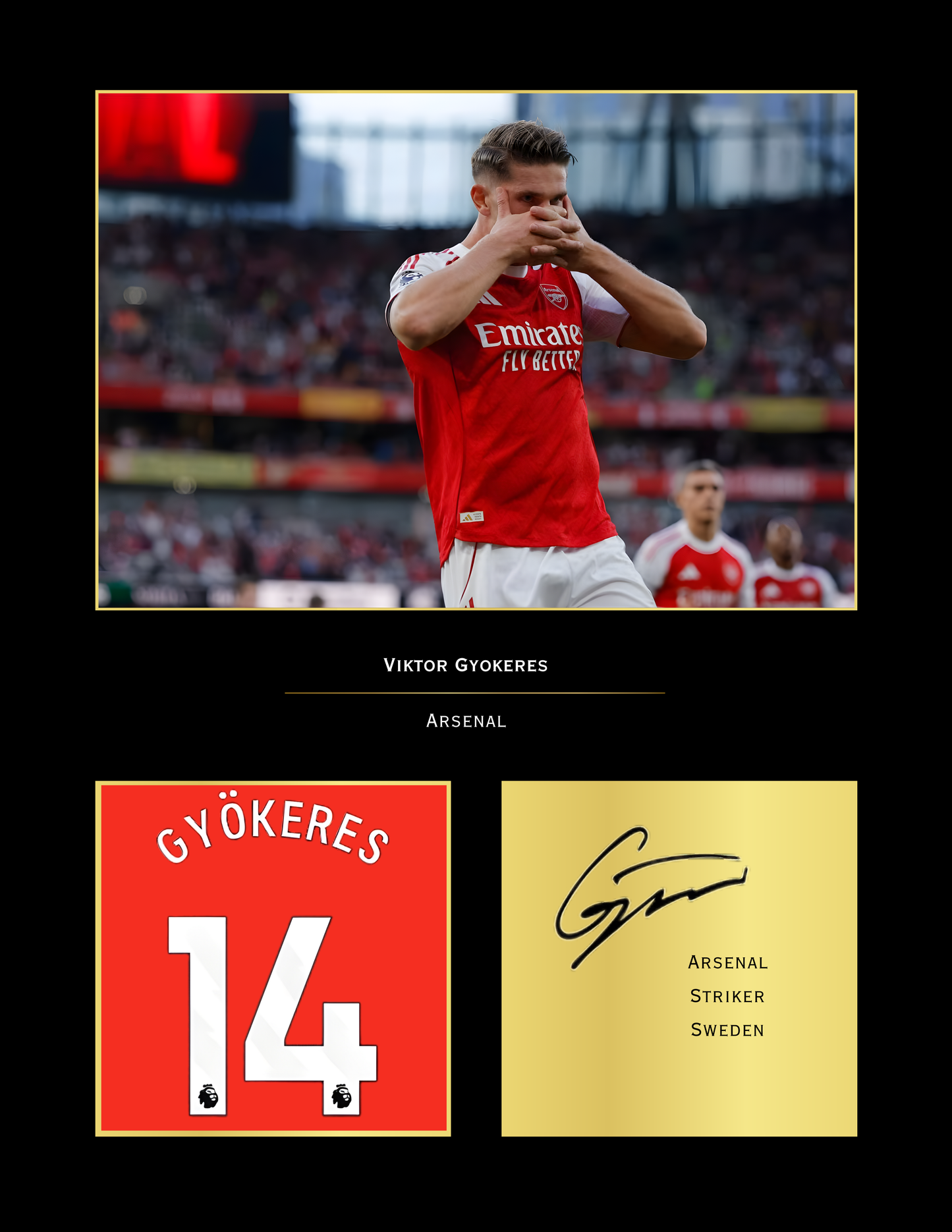 Viktor Gyökeres Arsenal Art Print | Gyokeres AFC Poster | Emirates Stadium Football Wall Art | Arsenal Fan Gift