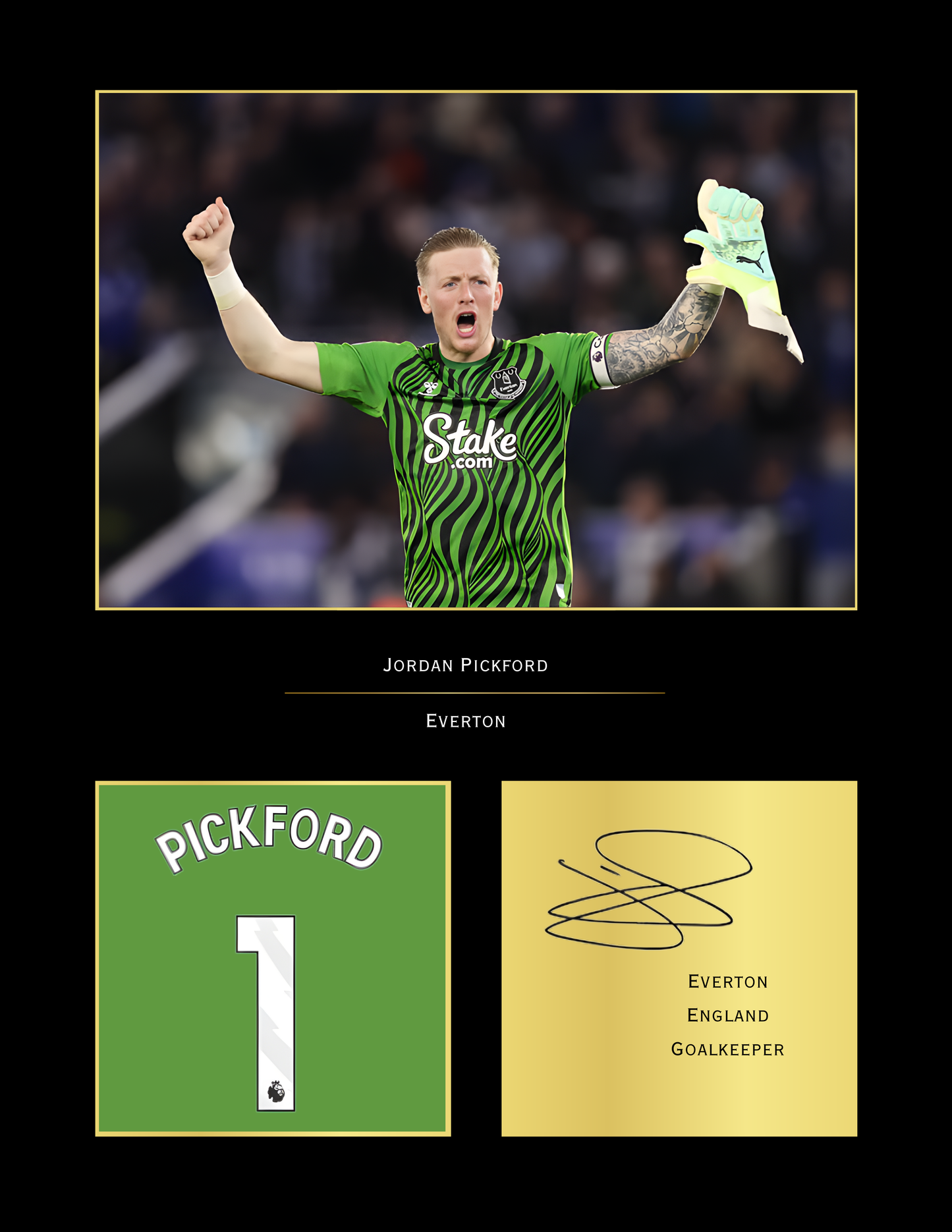 Jordan Pickford Everton Art Print | Pickford Goalkeeper Poster | Goodison Park Football Wall Art | Everton FC Gift