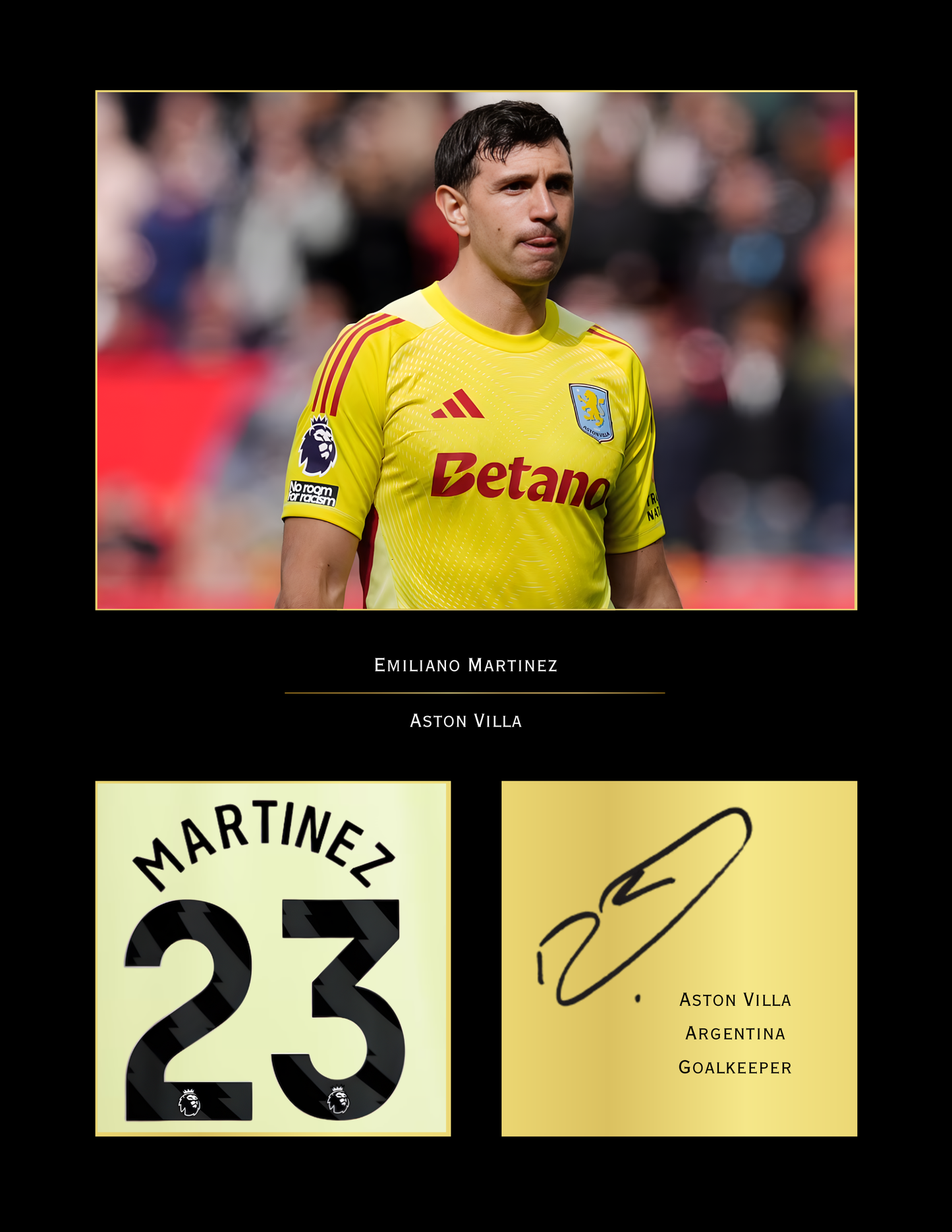 Emiliano Martínez Aston Villa FC Art Print | Villa Goalkeeper Poster | Villa Park Football Wall Art