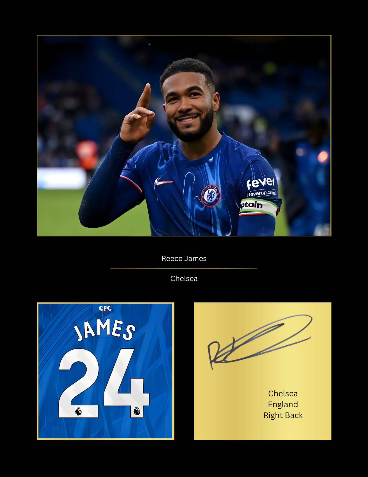Reece James Chelsea Art Print | Reece James CFC Poster | Stamford Bridge Football Wall Art | Chelsea FC Gift