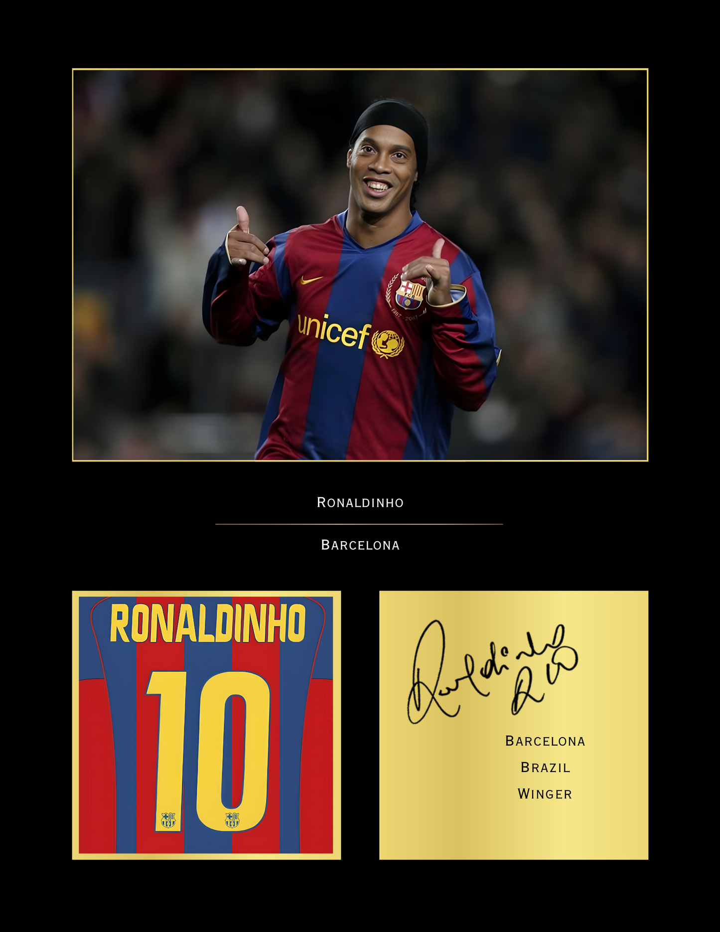 Ronaldinho Barcelona Art Print | Ronaldinho Barça Poster | Camp Nou Football Wall Art | FC Barcelona Legend Gift