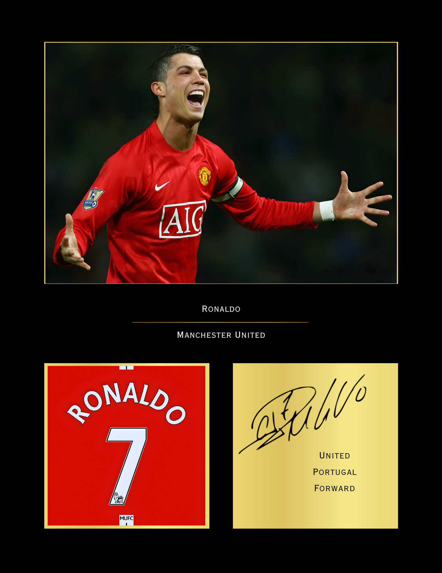 Cristiano Ronaldo Manchester United Art Print | CR7 Poster | MUFC Football Wall Art for Fans
