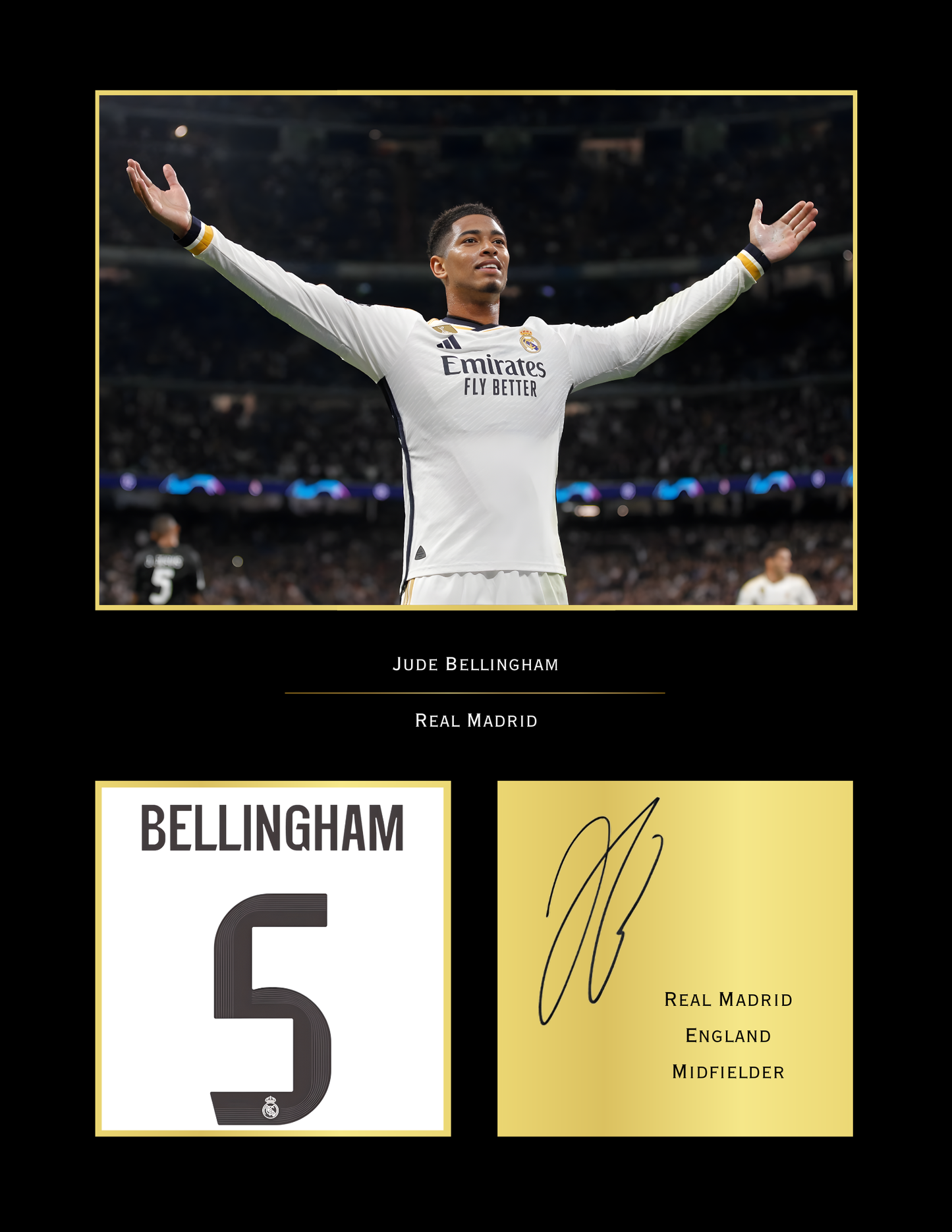 Jude Bellingham Real Madrid Art Print | Bellingham Poster | RMFC Football Wall Art for Fans
