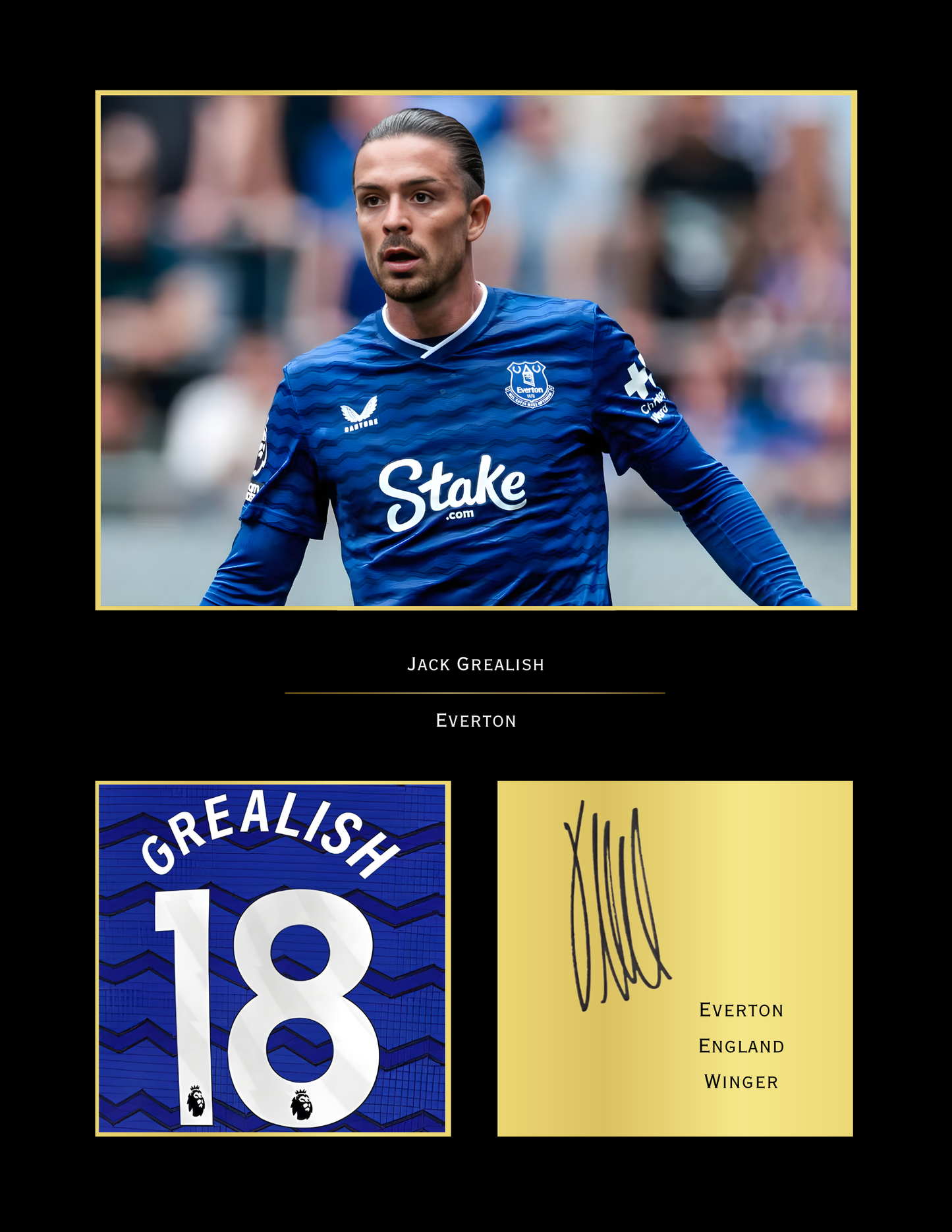 Jack Grealish Everton FC Art Print | Grealish Poster | Goodison Park Football Wall Art | Everton Gift