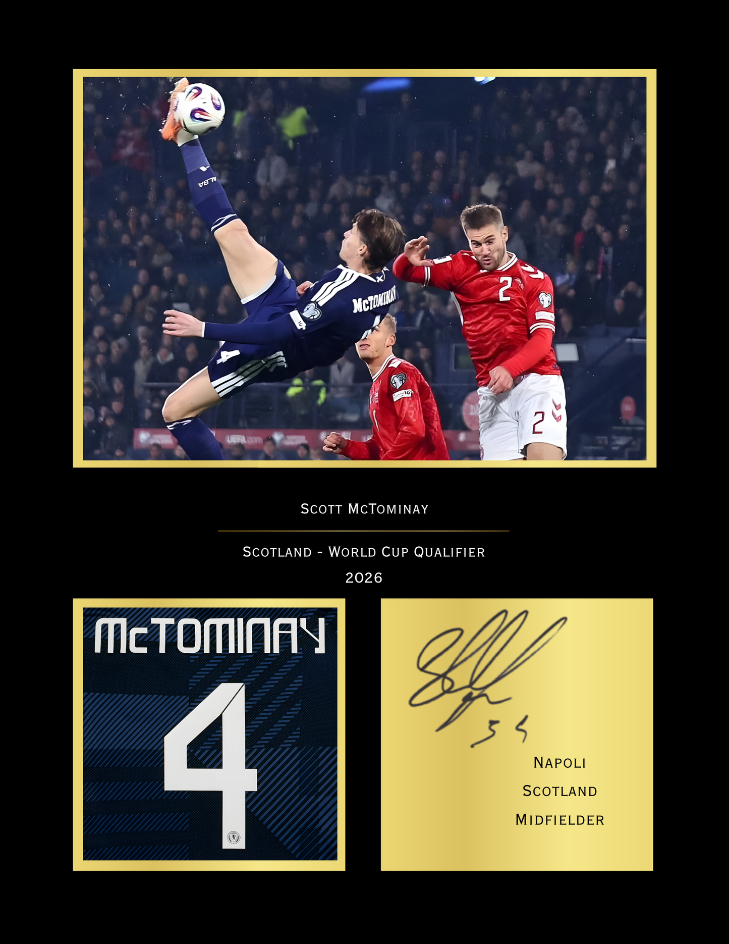 Scott McTominay Scotland Football Art Print | Iconic Overhead Kick Goal Poster | Scottish Football Wall Art
