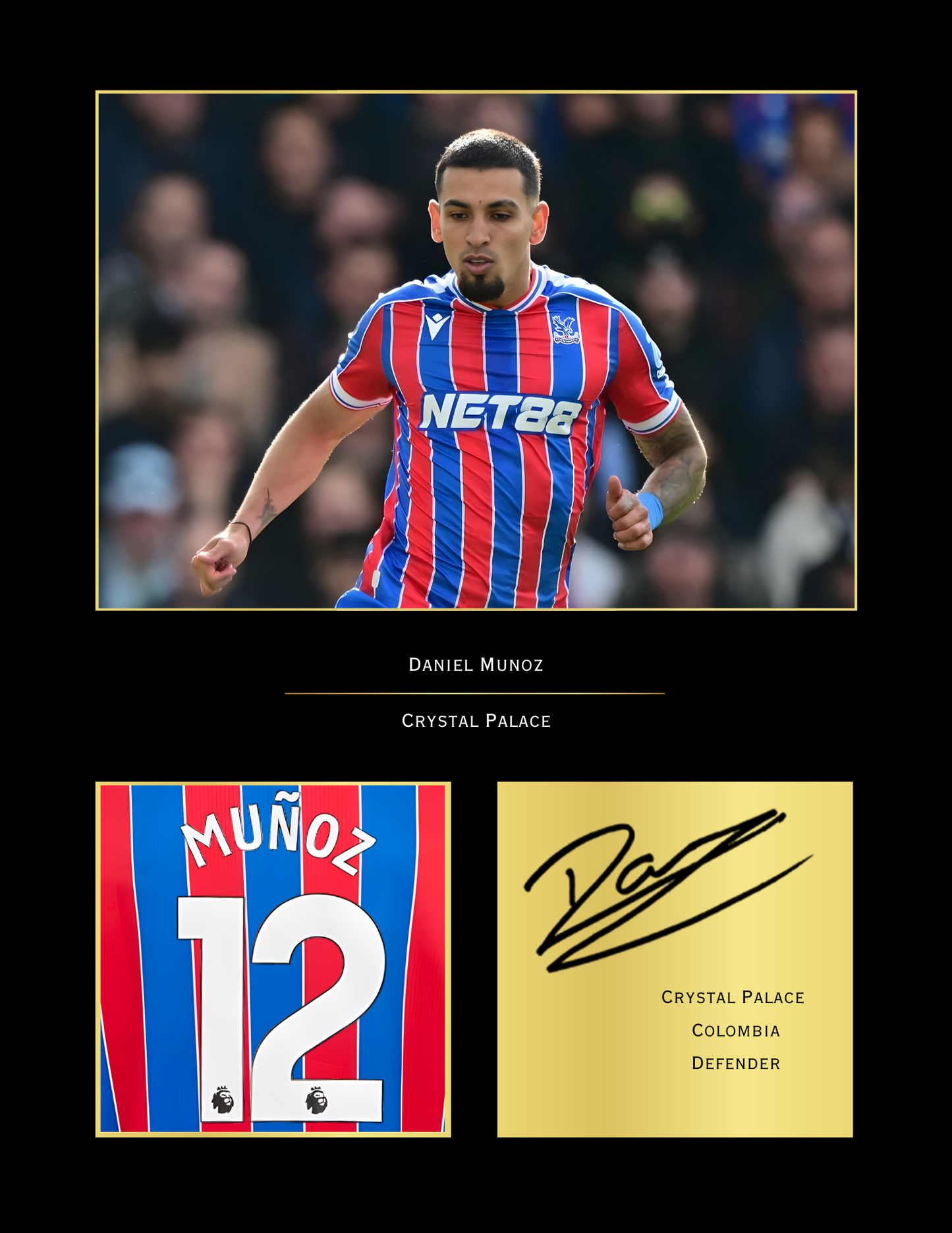 Daniel Muñoz Crystal Palace Art Print | Muñoz CPFC Poster | Selhurst Park Football Wall Art | Crystal Palace Fan Gift