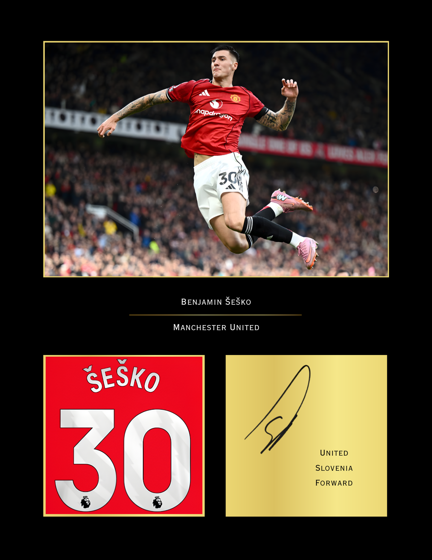 Benjamin Sesko Manchester United Art Print | Sesko MUFC Poster | Old Trafford Football Wall Art | Man United Fan Gift