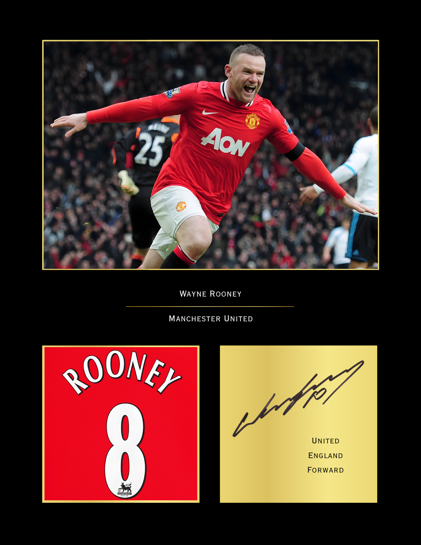 Wayne Rooney Manchester United Art Print | Rooney MUFC Legend Poster | Old Trafford Wall Art | Man United Fan Gift