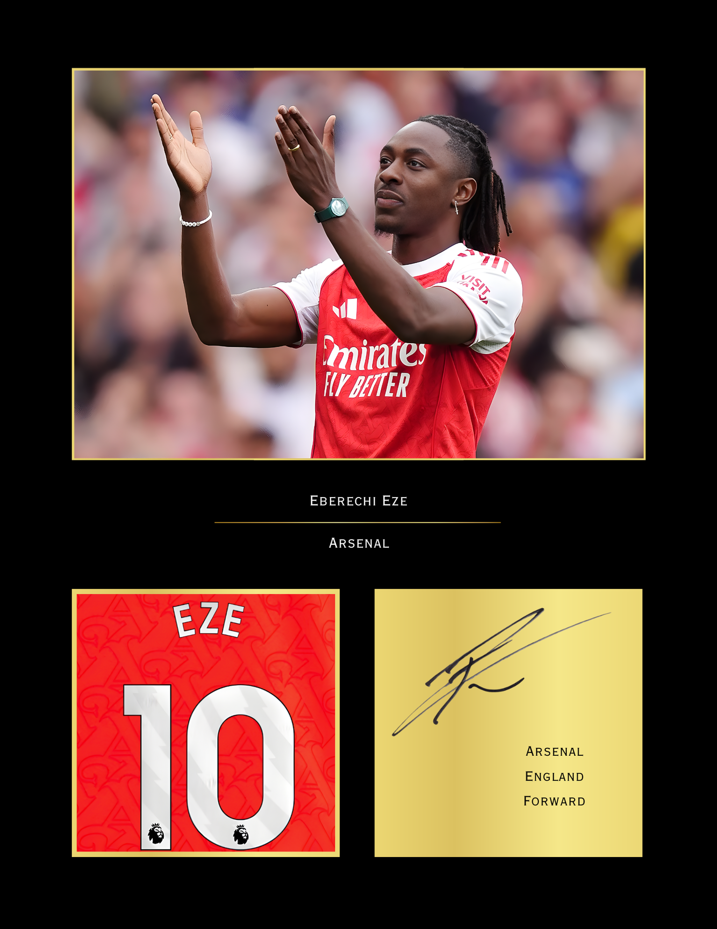 Eberechi Eze Arsenal Art Print | Eze AFC Poster | Modern Football Wall Art | Arsenal Fan Gift