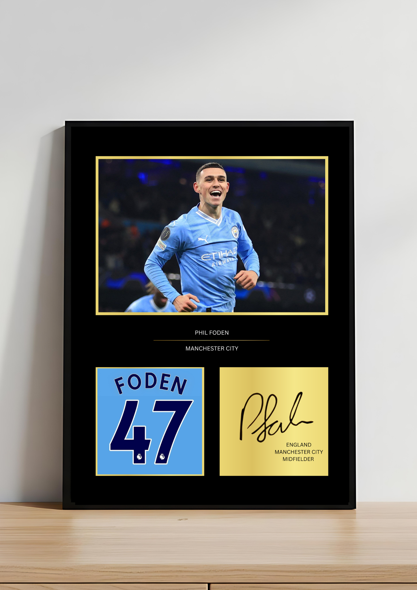 Phil Foden Manchester City Art Print | Foden Man City Poster | Etihad Stadium Football Wall Art | Cityzens Fan Gift