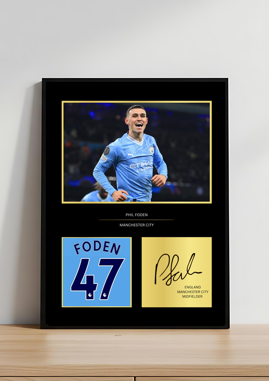 Phil Foden Manchester City Art Print | Foden Man City Poster | Etihad Stadium Football Wall Art | Cityzens Fan Gift