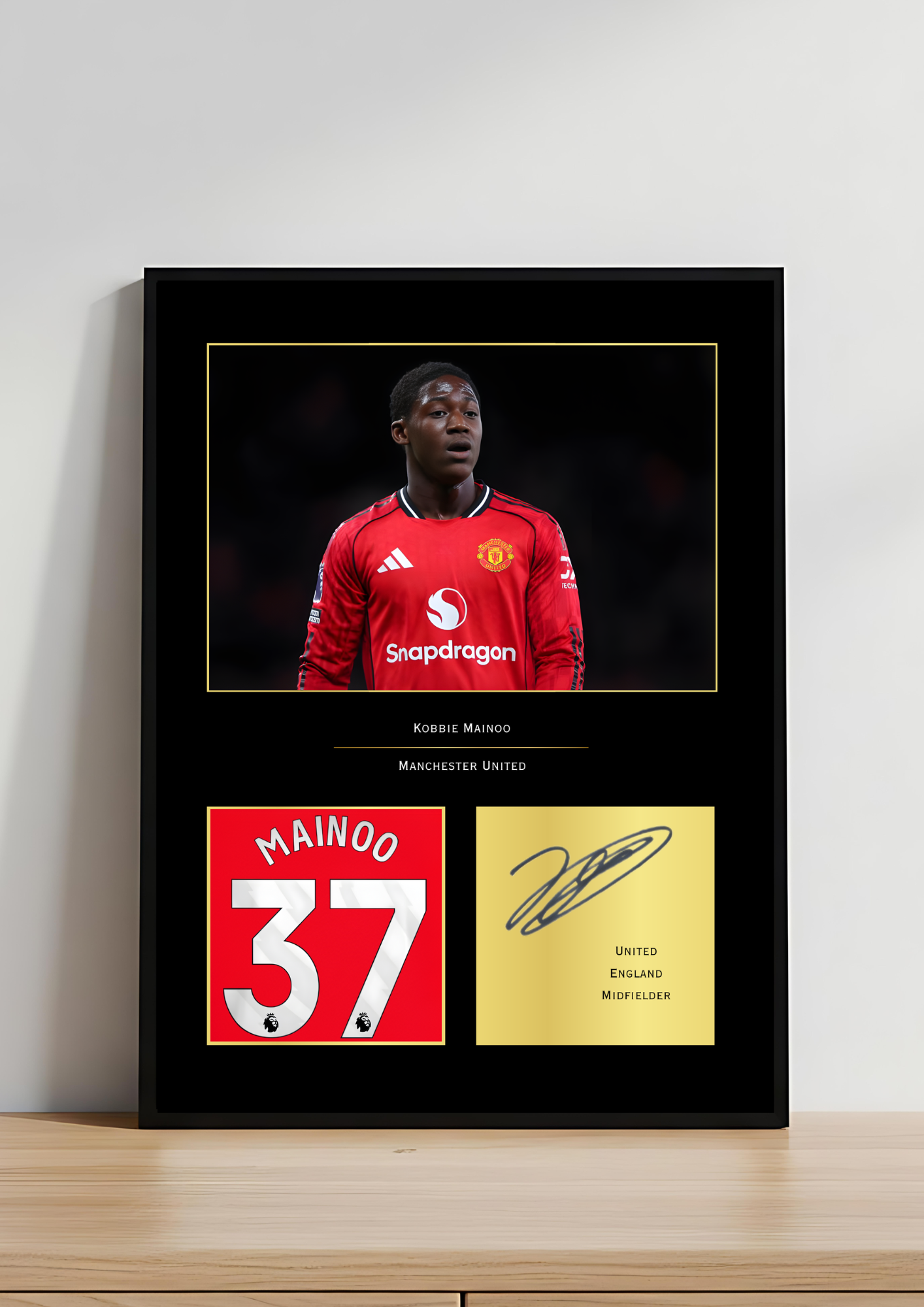 Kobbie Mainoo Manchester United Art Print | Mainoo MUFC Poster | Old Trafford Football Wall Art | Man United Fan Gift