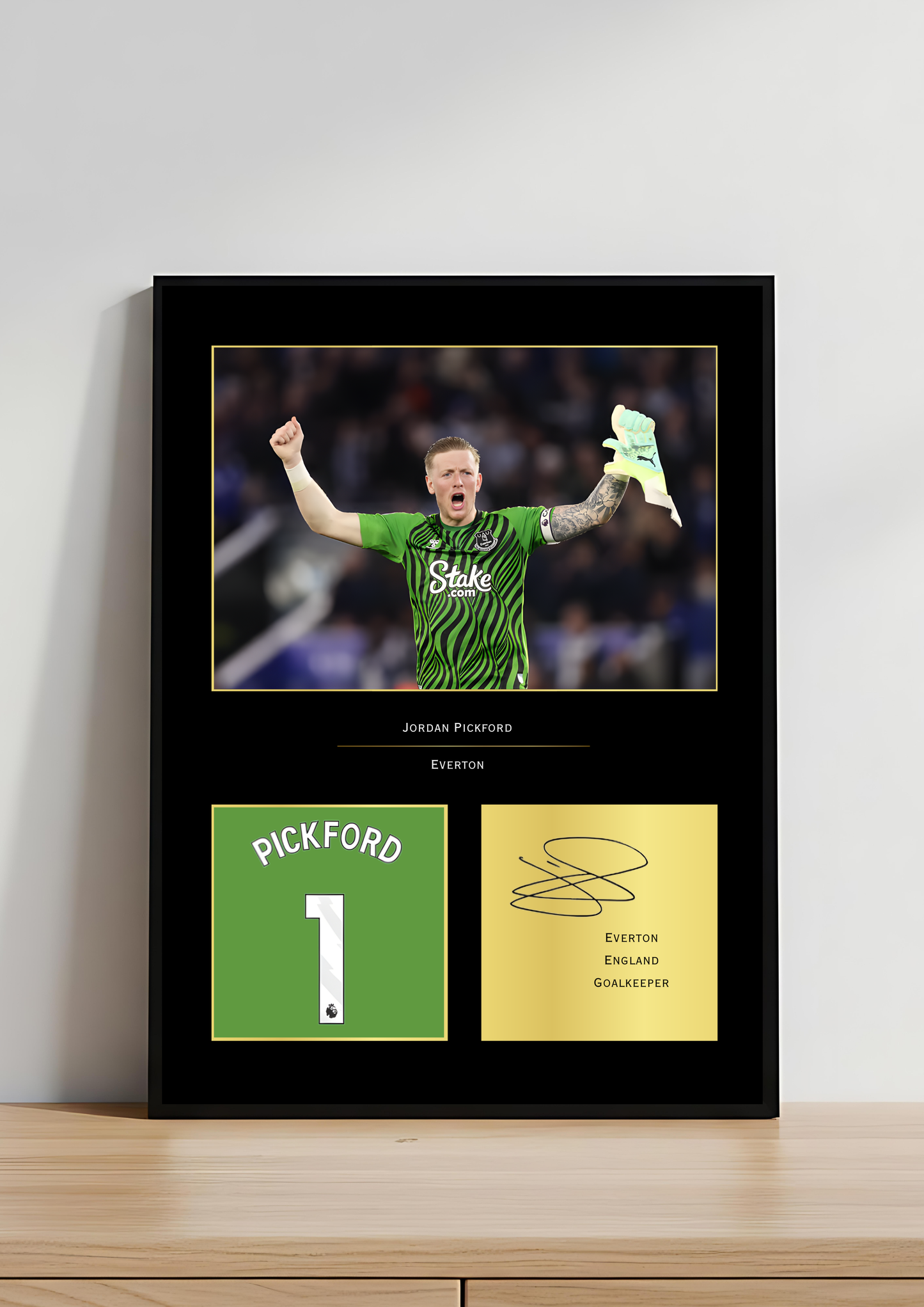 Jordan Pickford Everton Art Print | Pickford Goalkeeper Poster | Goodison Park Football Wall Art | Everton FC Gift