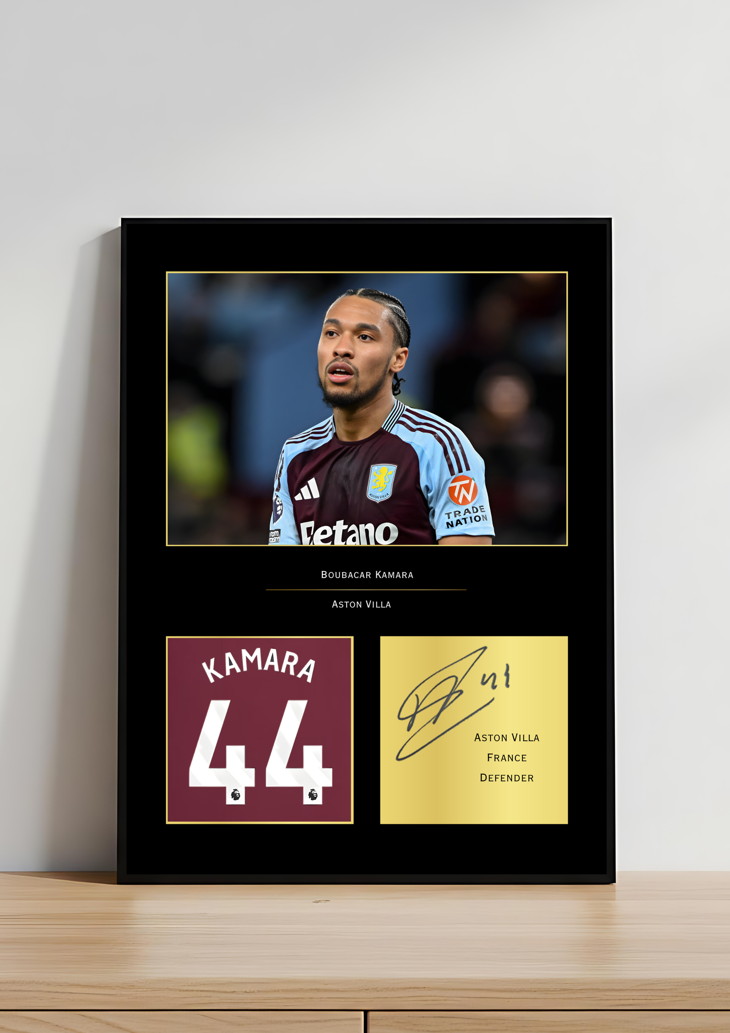 Boubacar Kamara Signed Art Print | Aston Villa Autograph Print | AVFC Football Wall Art for Villa Fans
