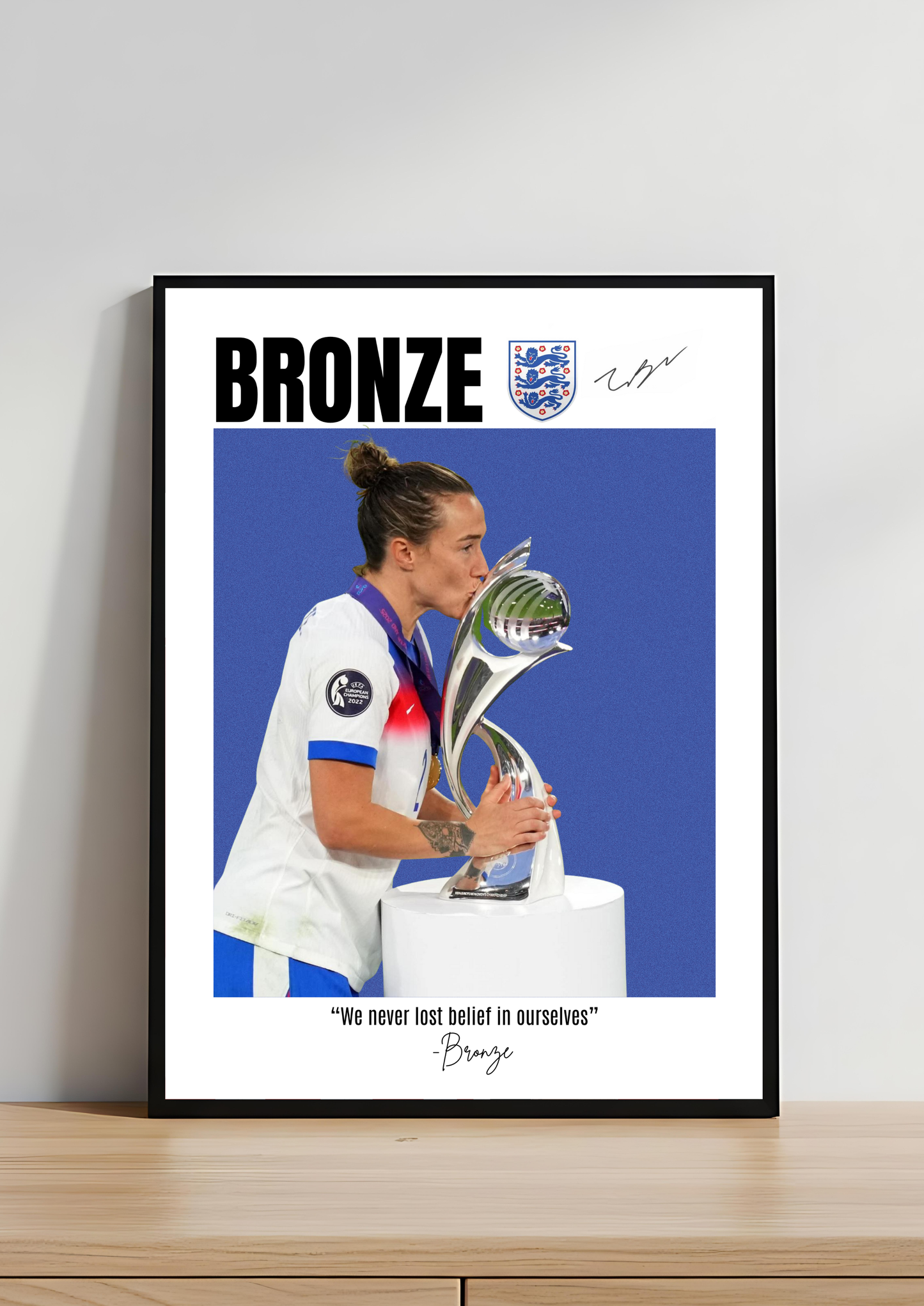 Lucy Bronze Signed England Art Print | Lionesses Autograph Print | Women’s Football Wall Art